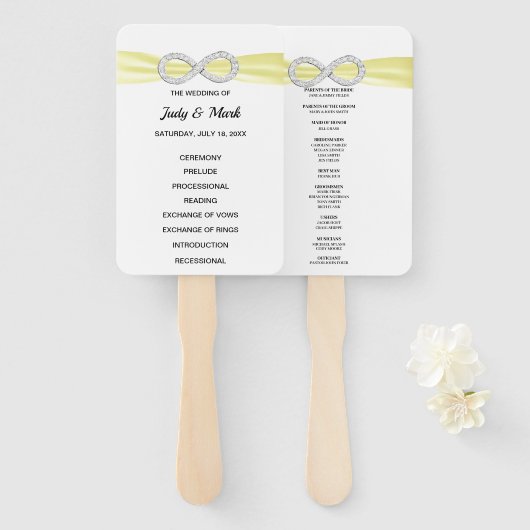 Éventail Ventilateurs du programme de mariage de l'infini d (Devant et derrière)