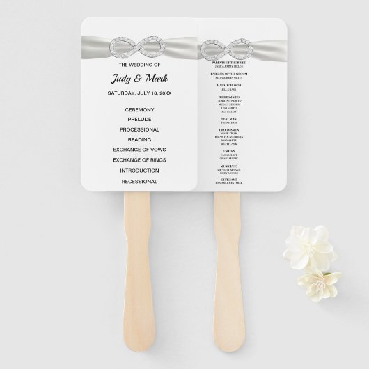 Éventail Ventilateurs du programme de mariage Diamond Infin (Devant et derrière)