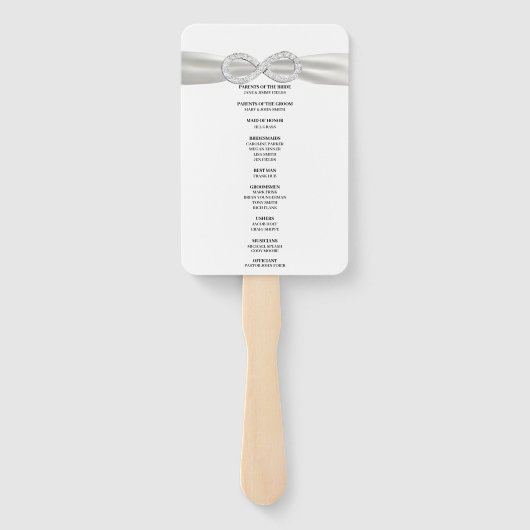 Éventail Ventilateurs du programme de mariage Diamond Infin (Dos)