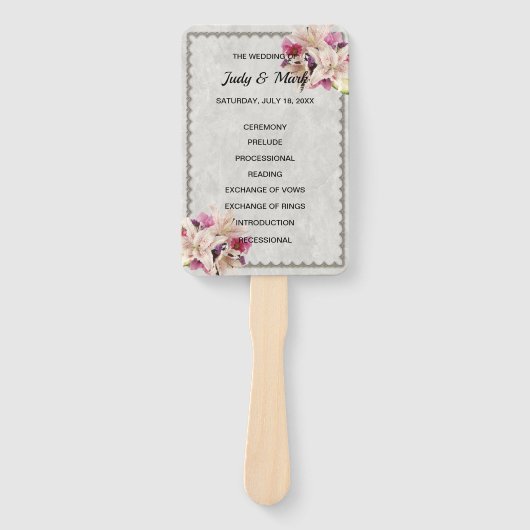 Éventail Ventilateurs du programme de mariage en marbre bla (Devant)