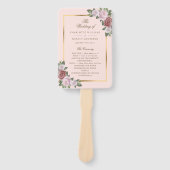 Éventail Ventilateurs du programme de mariage floral rose r (Devant)