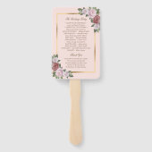 Éventail Ventilateurs du programme de mariage floral rose r (Dos)