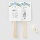 Éventail Ventilateurs du programme de mariage Hydrangea (Devant et derrière)