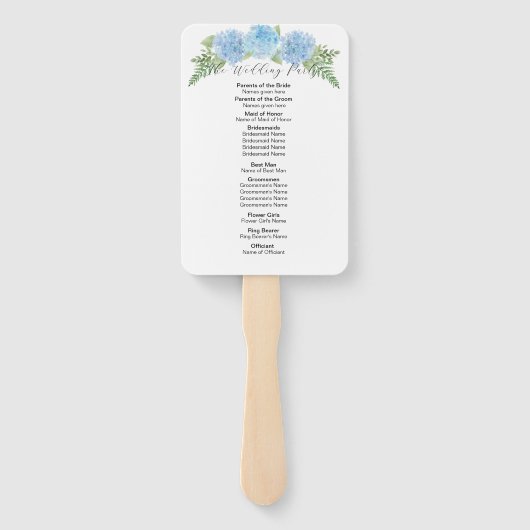 Éventail Ventilateurs du programme de mariage Hydrangea (Dos)