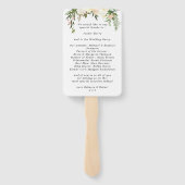 Éventail Ventilateurs du programme de mariage ivoire fleuri (Dos)