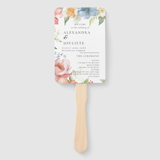 Éventail Ventilateurs du programme de mariage moderne avec  (Devant)