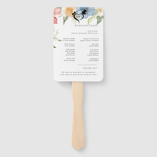 Éventail Ventilateurs du programme de mariage moderne avec  (Dos)