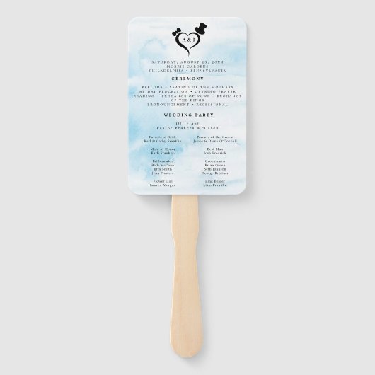 Éventail Ventilateurs du programme de mariage moderne avec  (Dos)