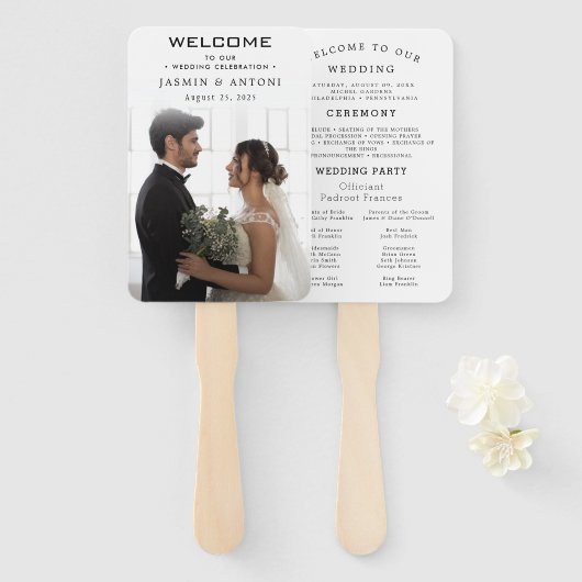 Éventail Ventilateurs du programme de mariage moderne avec (Devant et derrière)
