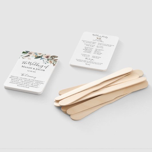 Éventail Ventilateurs du programme de mariage Neutral Flora (Non-assemblé)