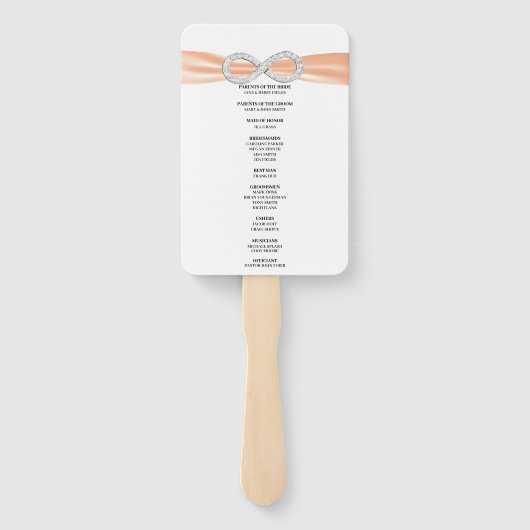 Éventail Ventilateurs du programme de mariage Orange Diamon (Dos)