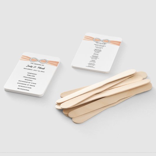 Éventail Ventilateurs du programme de mariage Orange Diamon (Non-assemblé)