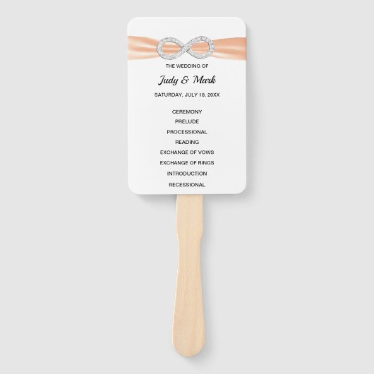 Éventail Ventilateurs du programme de mariage Orange Diamon (Devant)