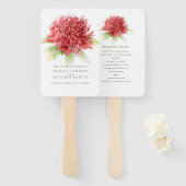 Éventail Ventilateurs du programme de mariage Red waratah (Devant et derrière)