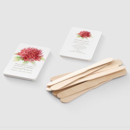 Éventail Ventilateurs du programme de mariage Red waratah (Non-assemblé)