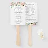 Éventail Ventilateurs du programme de mariage rose et blanc (Devant et derrière)