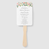 Éventail Ventilateurs du programme de mariage rose et blanc (Devant)