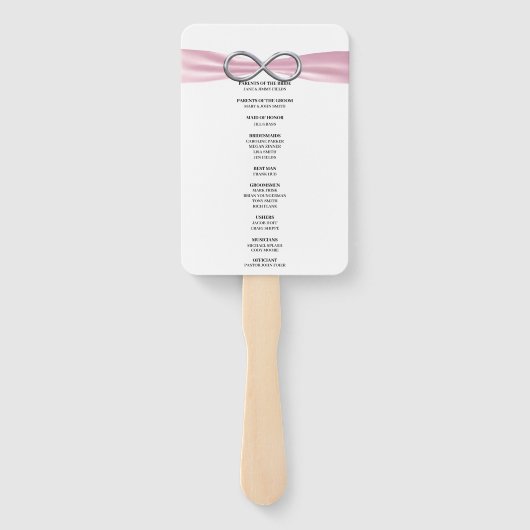 Éventail Ventilateurs du programme de mariage rose Infinity (Dos)