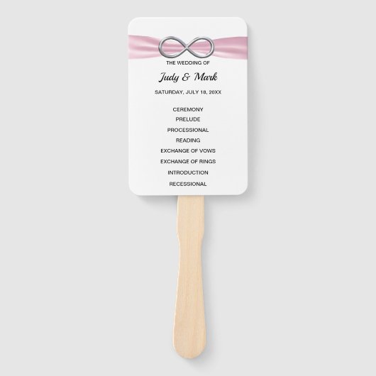 Éventail Ventilateurs du programme de mariage rose Infinity (Devant)