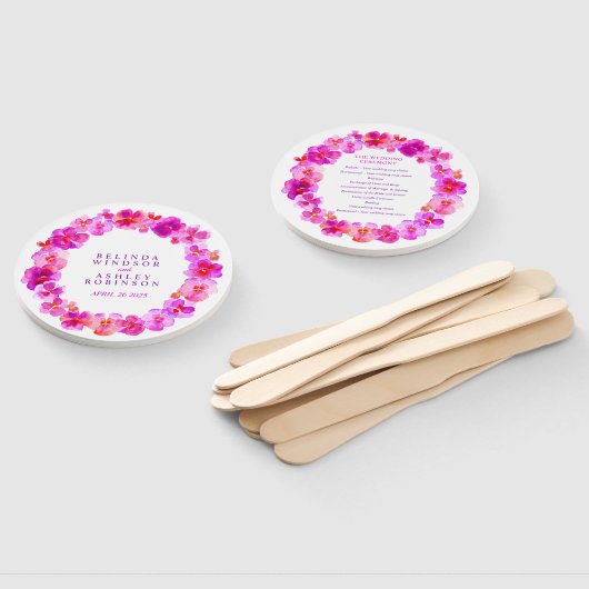 Éventail Ventilateurs du programme de mariage rose passoire (Non-assemblé)