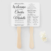 Éventail Ventilateurs du programme de mariage vierge de bas (Devant et derrière)