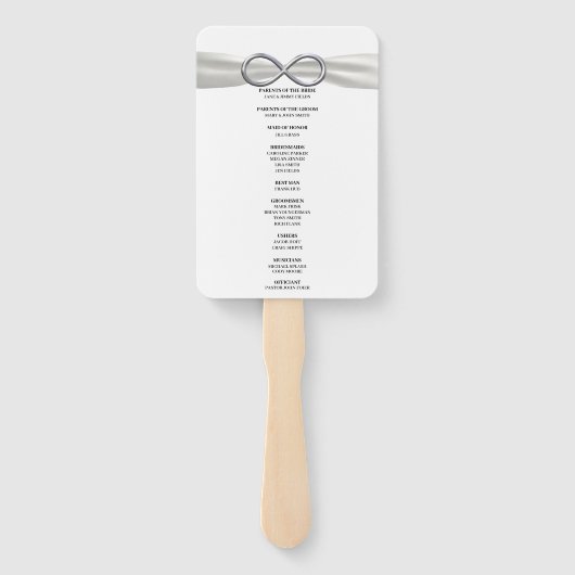 Éventail Ventilateurs du programme de mariage White Infinit (Dos)