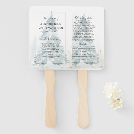 Éventail Ventilateurs du Programme de romance des pins d'hi (Devant et derrière)