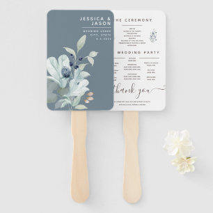 Éventail Ventilateurs du programme Floral Dusty Blue Waterc