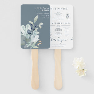 Éventail Ventilateurs du programme Floral Dusty Blue Waterc