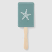 Éventail Ventilateurs mains Mariage turquoises Starfish (Dos)