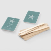 Éventail Ventilateurs mains Mariage turquoises Starfish (Non-assemblé)