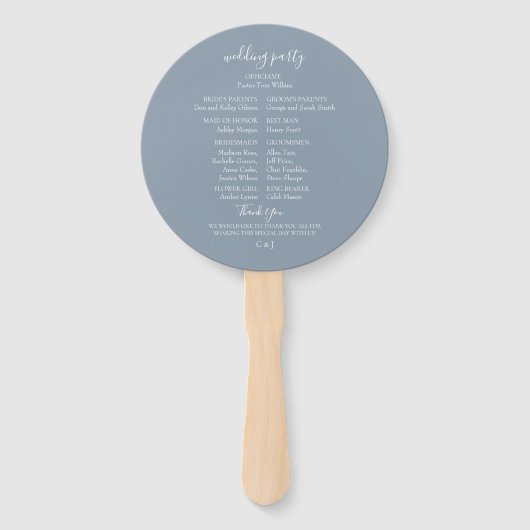 Éventail Ventilateurs Mariages à main pour jardin luxuriant (Dos)