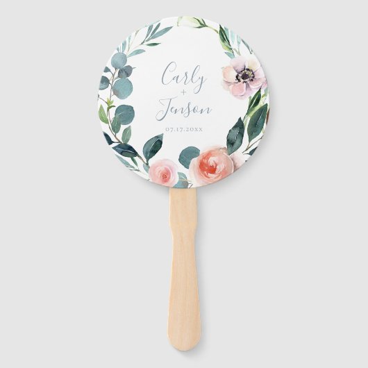 Éventail Ventilateurs Mariages à main pour jardin luxuriant (Devant)