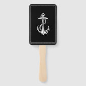 Éventail Ventilateurs Mariages d'Ancres nautiques noirs (Dos)