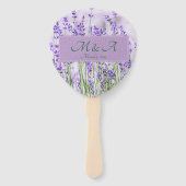 Éventail Ventilateurs Mariages de champs de lavande (Dos)