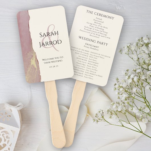 Éventail Ventilateurs Mariages de couleur rose