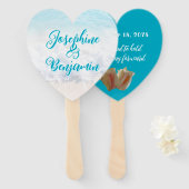 Éventail Ventilateurs Mariages en forme de coeur (Devant et derrière)