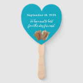 Éventail Ventilateurs Mariages en forme de coeur (Dos)