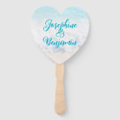 Éventail Ventilateurs Mariages en forme de coeur (Devant)