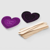 Éventail Ventilateurs Mariages gothiques du coeur pourpre e (Non-assemblé)