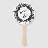 Éventail Ventilateurs Mariages gothiques Roses blancs et no (Devant)