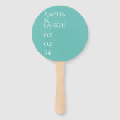 Éventail Ventilateurs minimalistes Mariages verts (Devant)