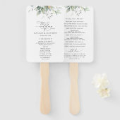 Éventail Verdure, Eucalyptus Feuilles, programme de mariage (Devant et derrière)