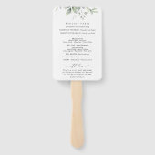 Éventail Verdure, Eucalyptus Feuilles, programme de mariage (Dos)