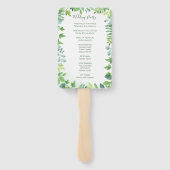 Éventail Verdure Foliage Aquarelle Programmes de mariage (Dos)
