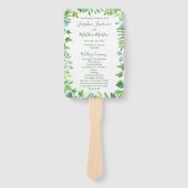 Éventail Verdure Foliage Aquarelle Programmes de mariage (Devant)