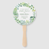 Éventail Verdure Foliage Wreath Programmes de mariage (Devant)