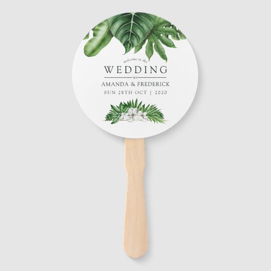 Éventail Verdure tropicale Foliage Mariage Favoriser (Devant)