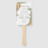 Éventail Verger de Citrus Élégant | Programme de Mariage Év (Dos)