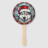 Éventail Verre de Noël teinté Husky de Sibérie (Dos)